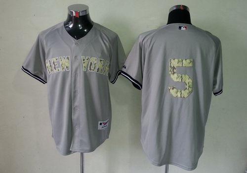 Yankees #5 Joe DiMaggio Grey USMC Cool Base Stitched MLB Jersey